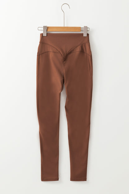 Quick-Dry Fashion High Waist Sports Leggings | Chestnut