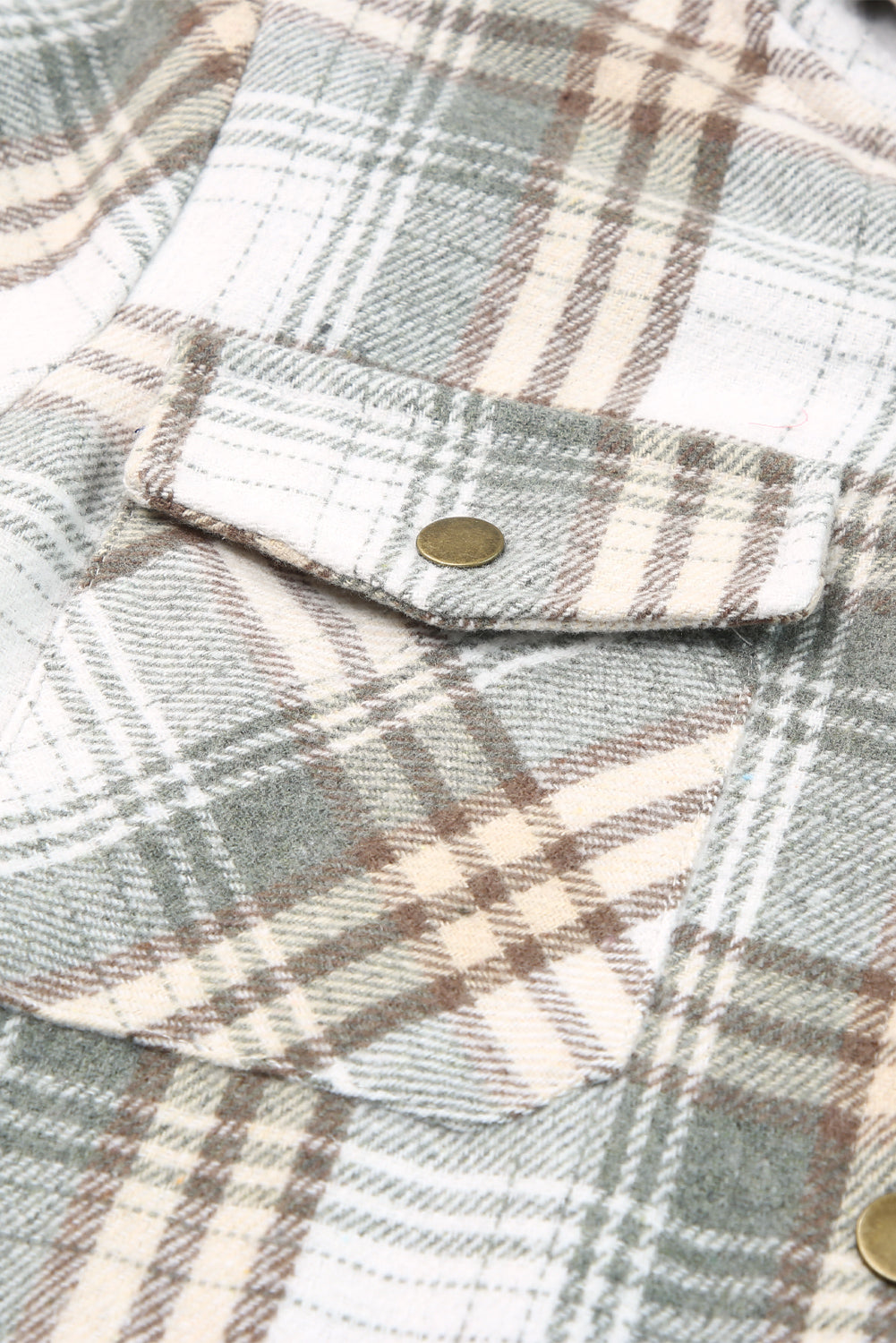 Plaid Pattern Sherpa Lined Hooded Shacket | Gray