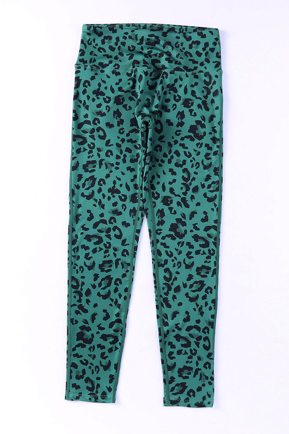 Classic Leopard Print Active Leggings | Green