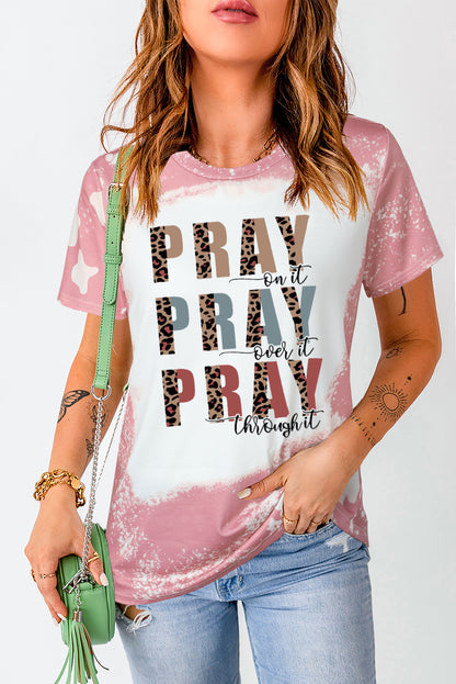 Pray Graphic Tie Dye Tee | Pink