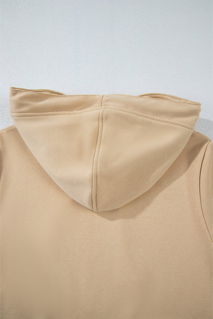 Zipped Pocket Cozy Drawstring Hoodie | Parchment