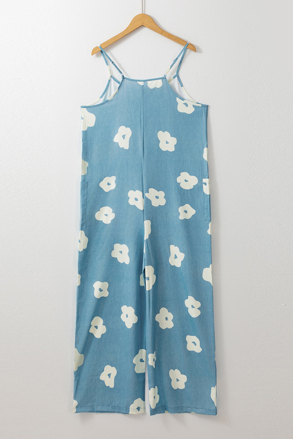 Flower Wide Leg Loose Jumpsuit | Blue