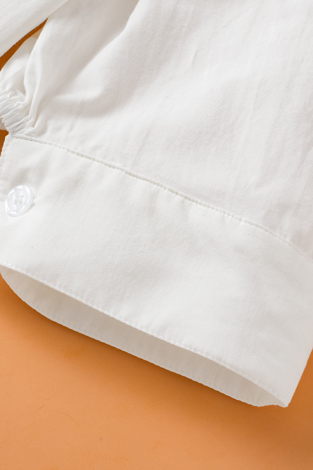 Solid Puff Short Sleeve Shirt | White