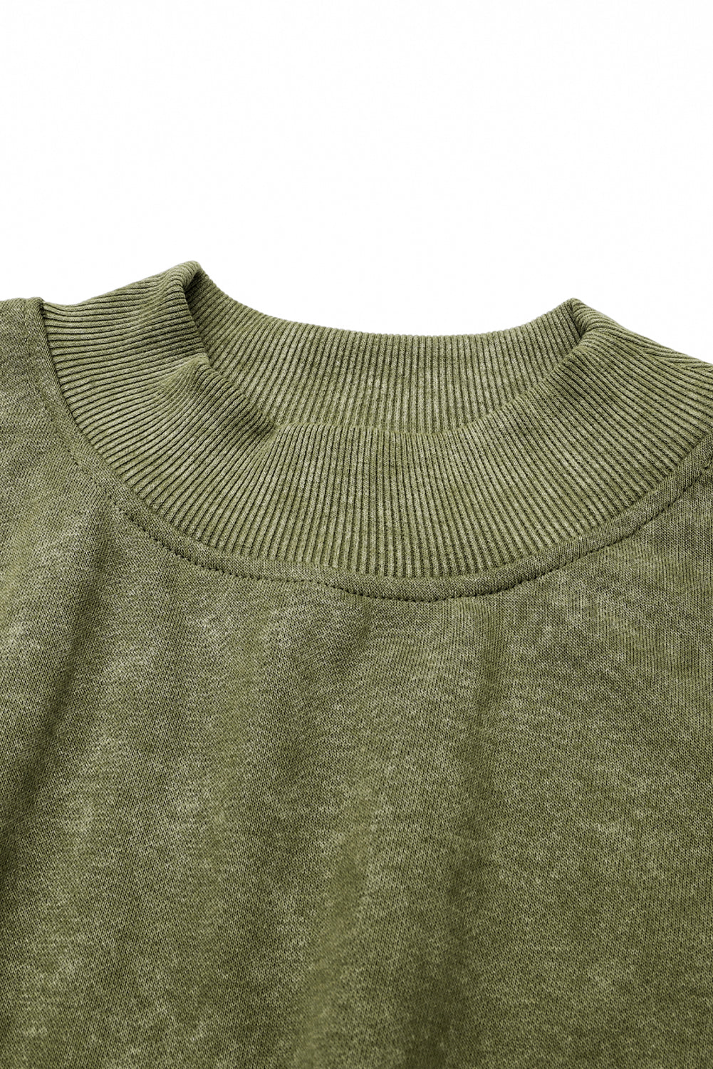 Drop Shoulder Crew Neck Pullover Sweatshirt | Green