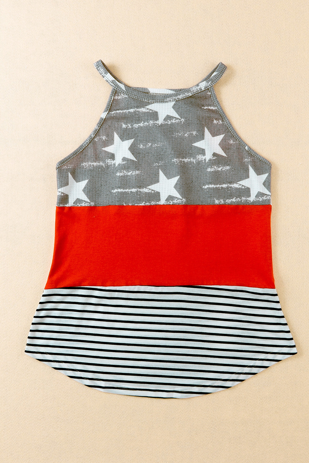 American Flag Colour Block Sleeveless Top | Multicolour