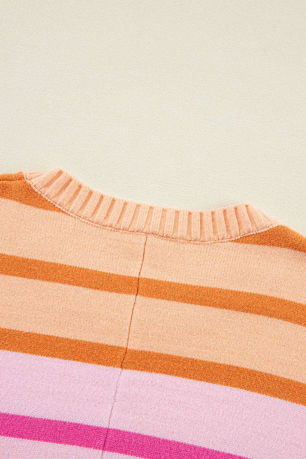 Gradient Ribbed Edge Loose Sweater | Multicolour