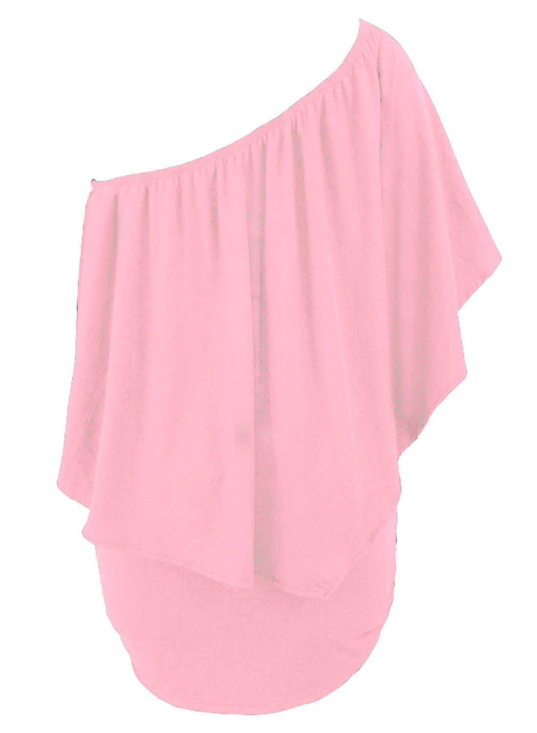 Plus Size Dressing Layered  Mini Poncho Dress | Pink