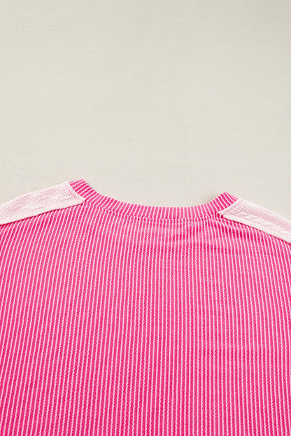 Cable Knit Colourblock Exposed Seam Sweatshirt | Bonbon