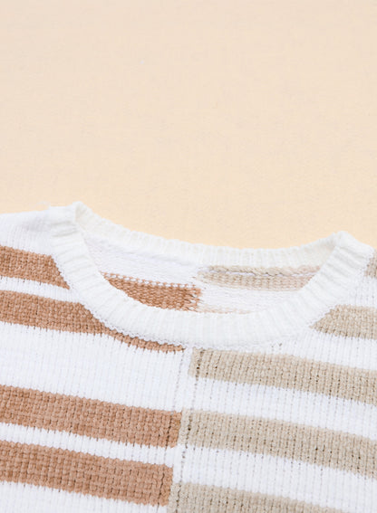 Blocked Drop Shoulder Slouchy Sweater | Stripe