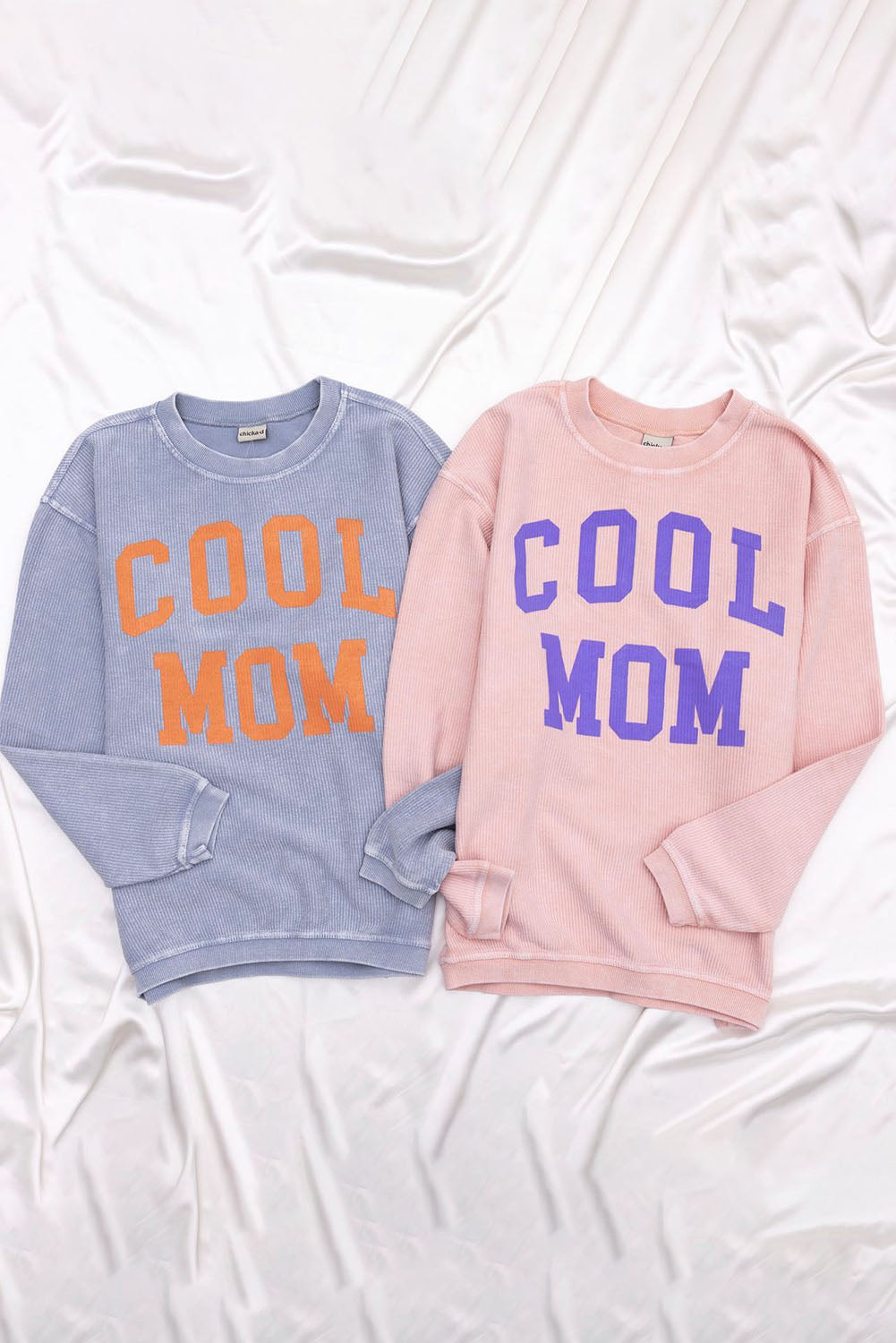 Cool Mom Graphic Print Cording Sweatshirt | Gray