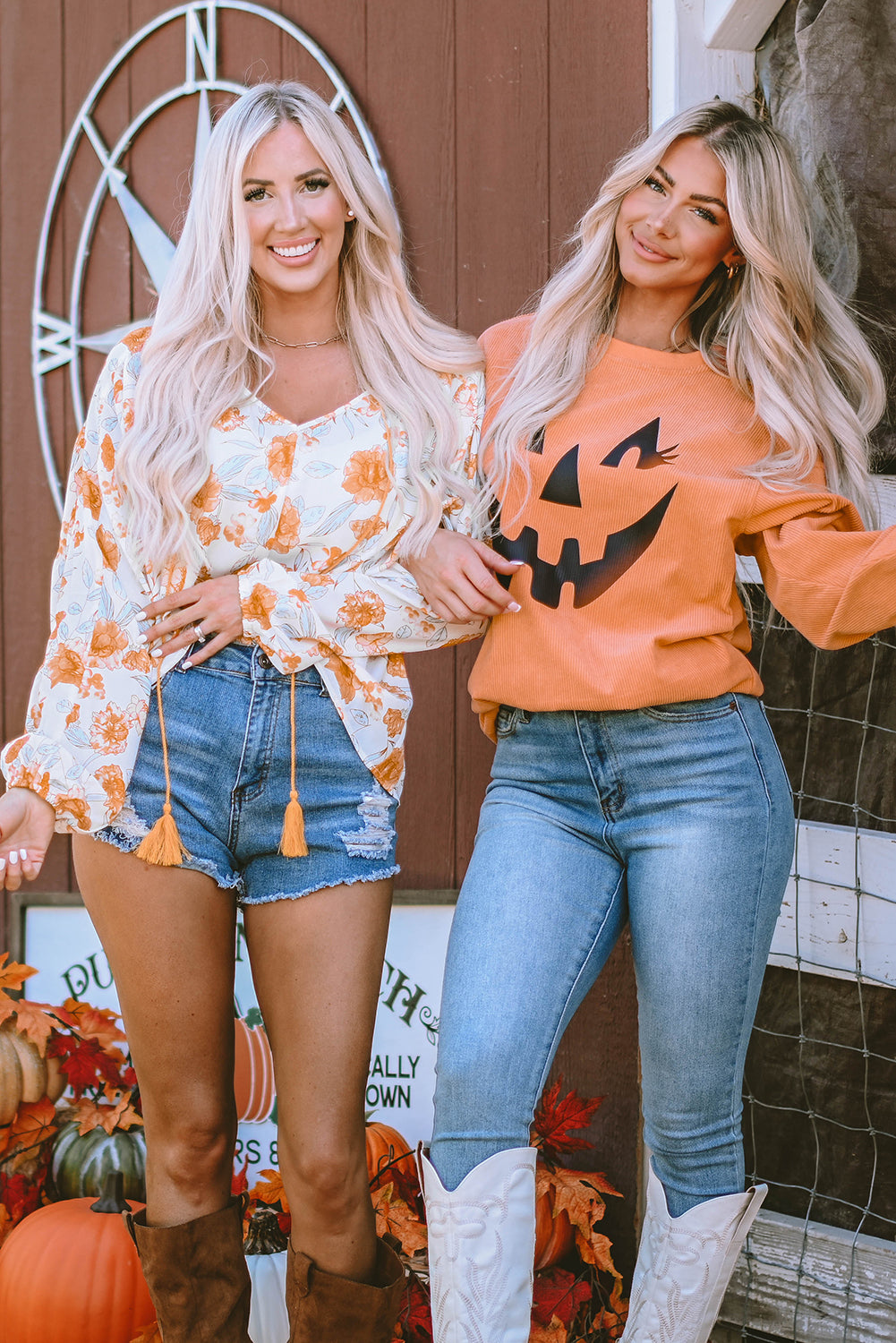 Pumpkin Smile Face Graphic Sweatshirt | Orange