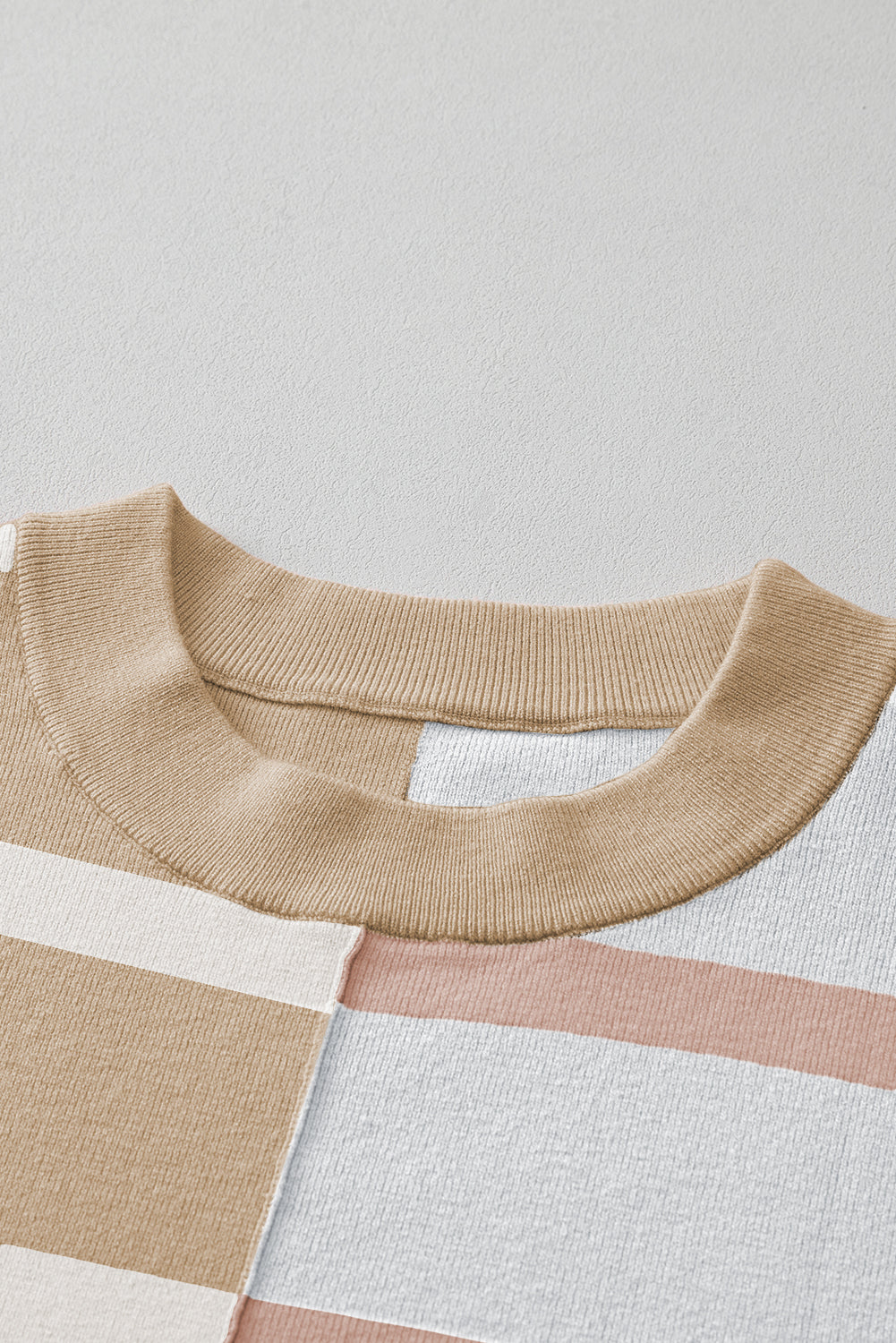 Colourblock Oversized Sweater | Khaki Stripe