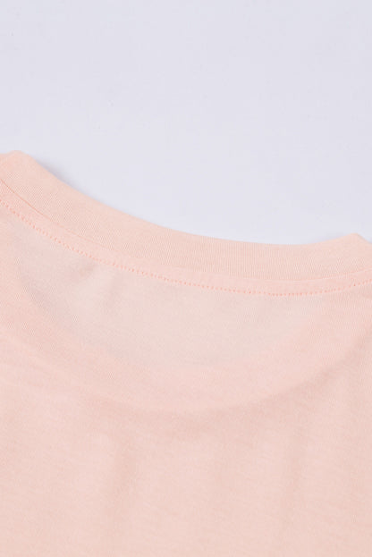 Solid Colour Crew Neck Tee | Pink