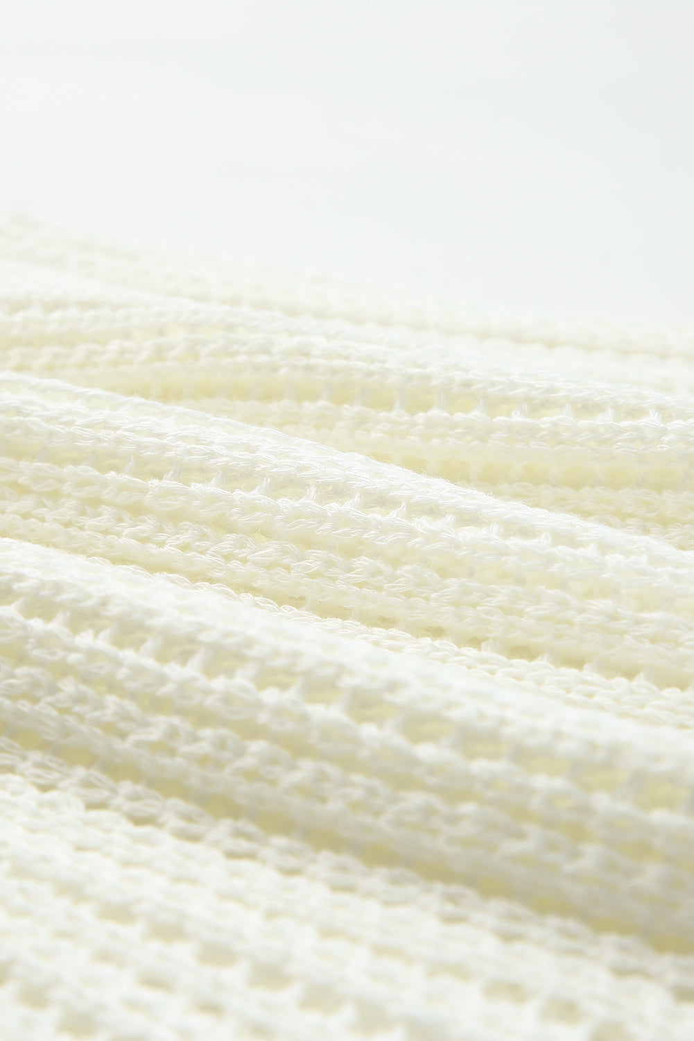 Hollowed Knit V Neck Tank Top | White