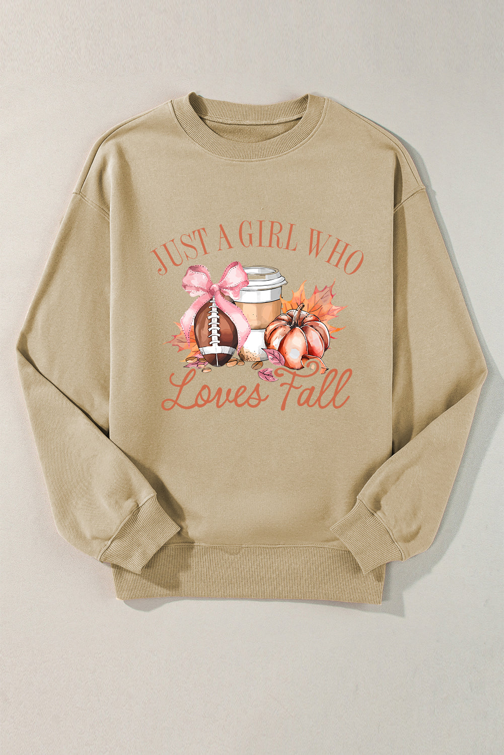 Just A Girl Who Loves Fall Printed Sweatshirt | Parchment