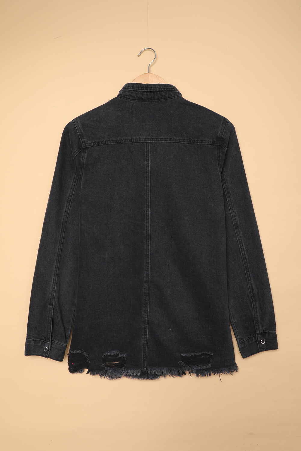 Ripped Denim Jacket | Black