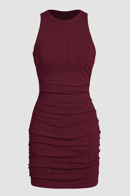 Ruched Sleeveless Bodycon Dress | Red Dahlia