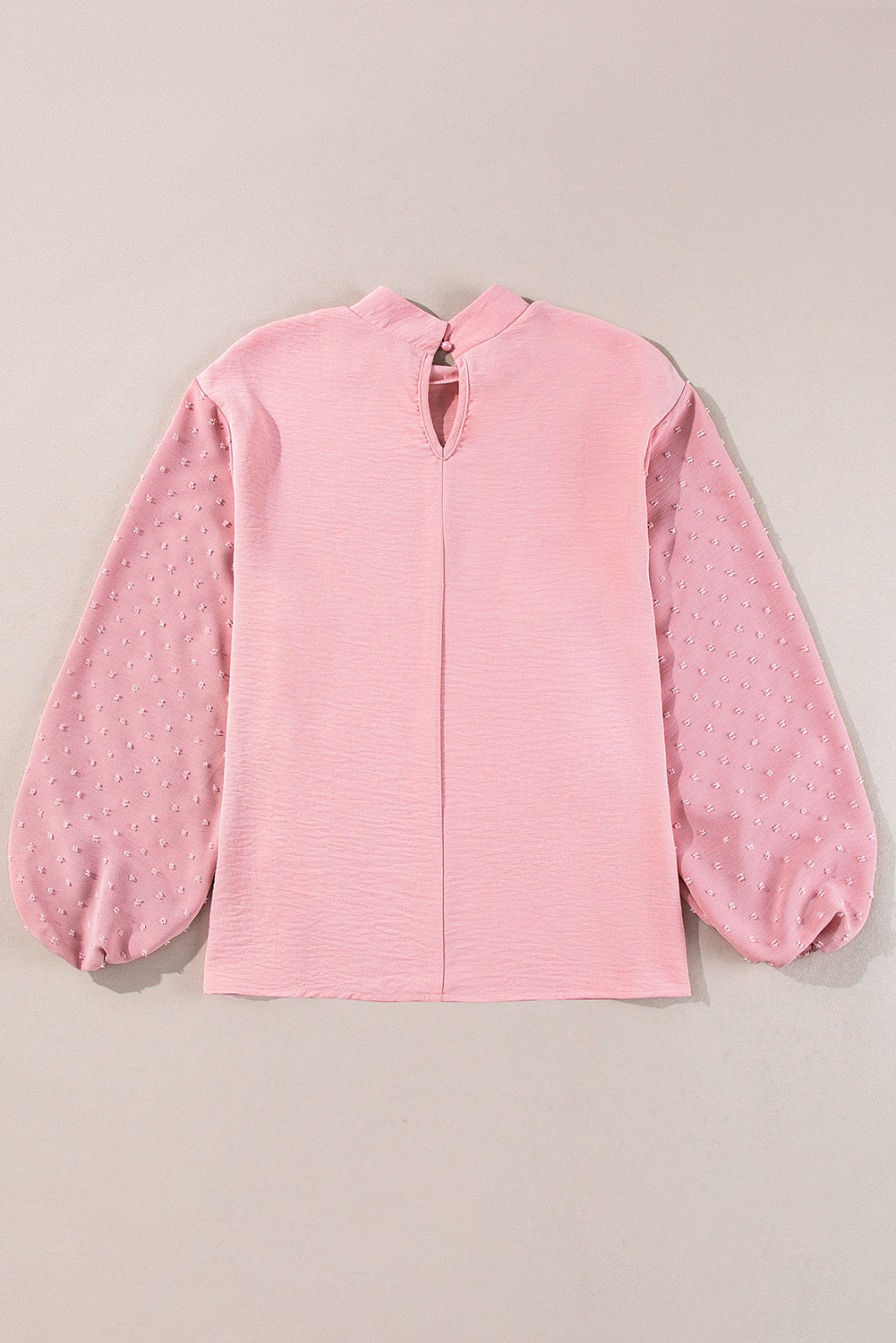 Swiss Dot Balloon Sleeve Loose Blouse | Gossamer Pink