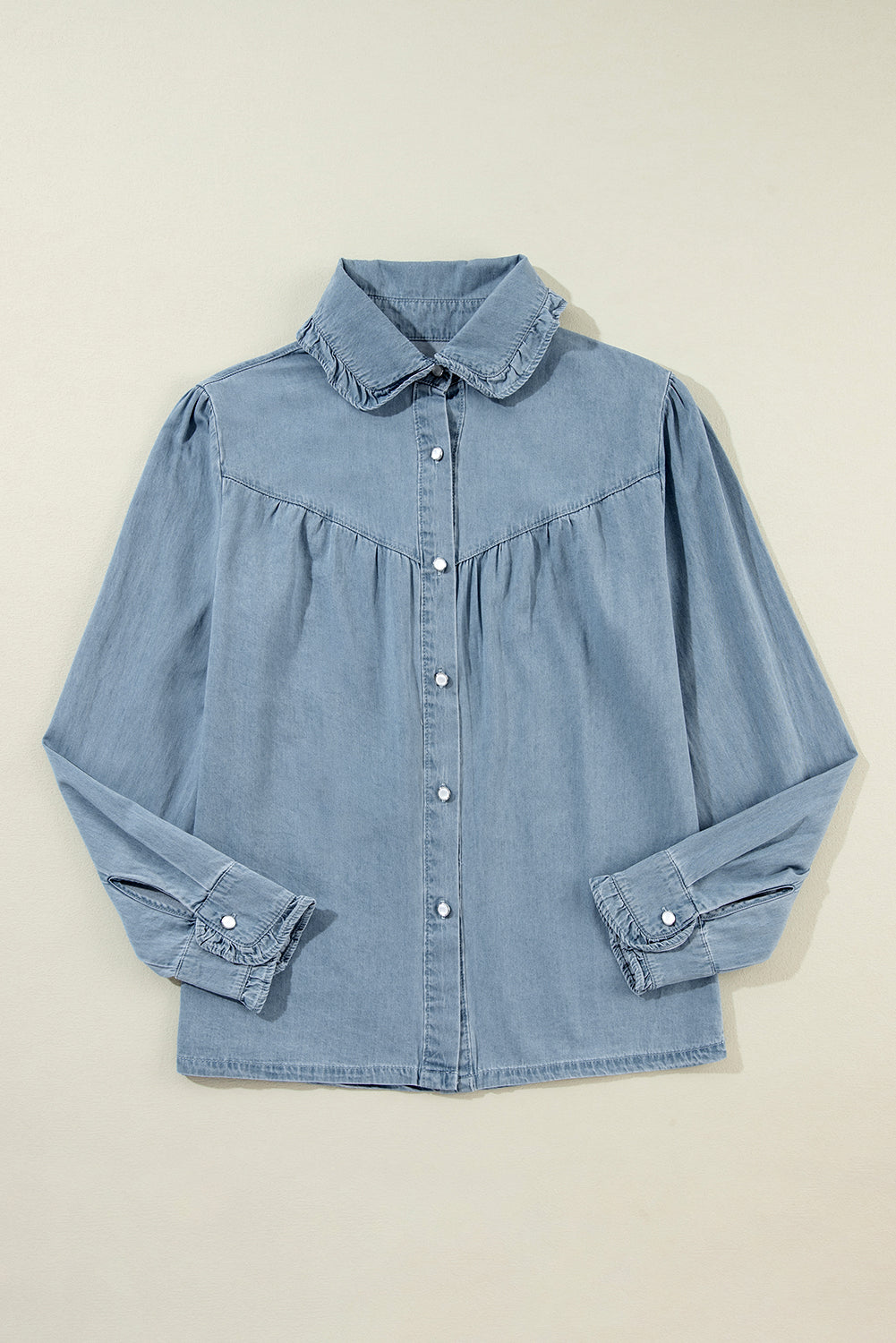 Turn-Down Collar Chambray Shirt | Dusk Blue