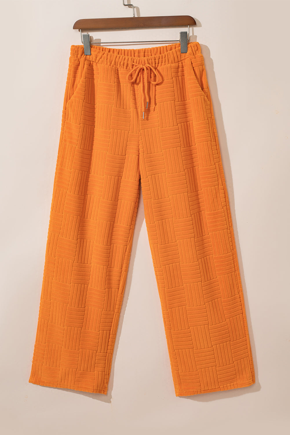 Textured Tank Top And Wide Leg Pants Set | Orange