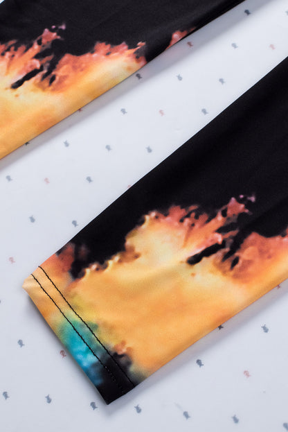 Tie Dye Hollow Out Fitness Activewear Leggings | Multicolour