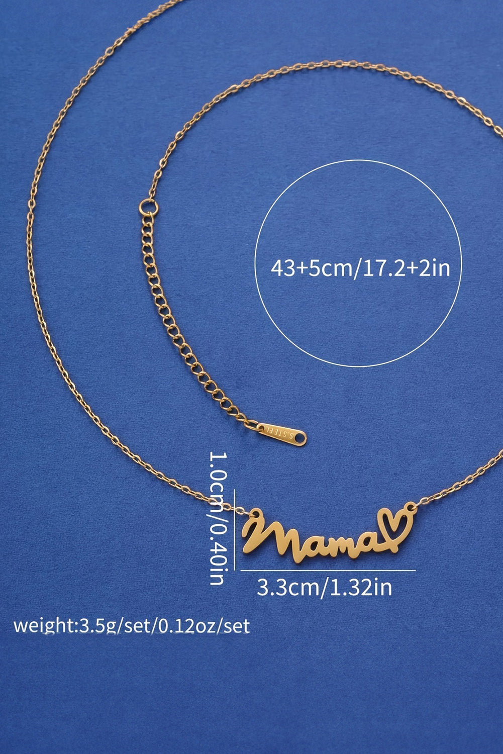 Mama Heart Pendant Chain Necklace | Gold