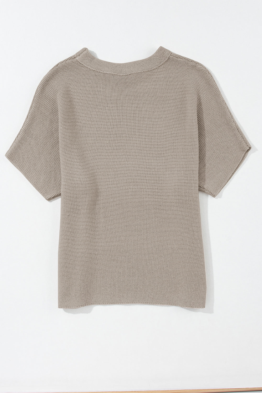 High Neck Short Bat Sleeve Sweater | Apricot