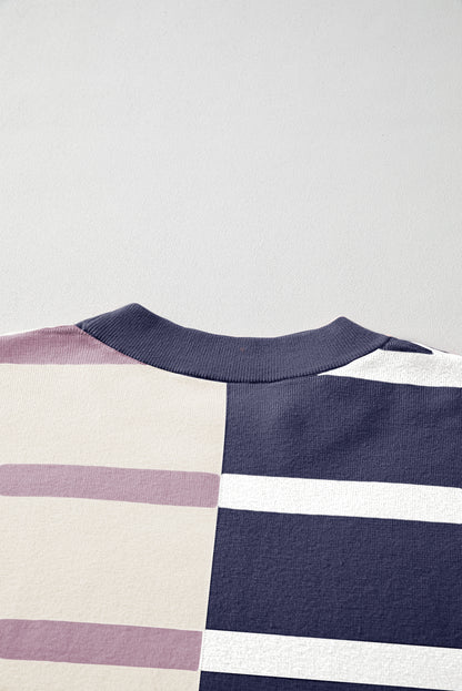 Colourblock Oversized Sweater | Blue Stripe