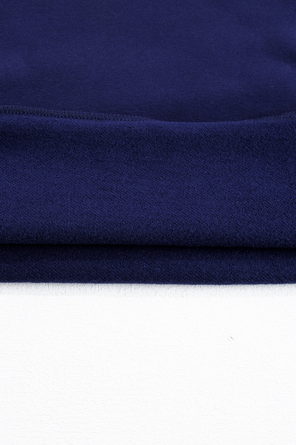 Solid Fleece Lined Drop Shoulder High Low Sweatshirt | Navy Blue