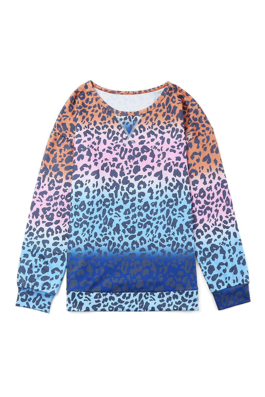 Gradient Leopard Print Pullover Sweatshirt | Multicolour