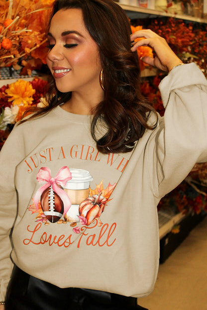 Just A Girl Who Loves Fall Printed Sweatshirt | Parchment