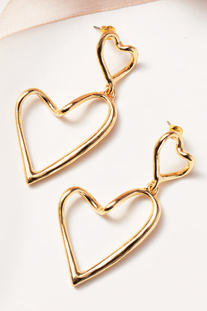 Irregular Heart Shapes Alloy Stud Earrings | Gold