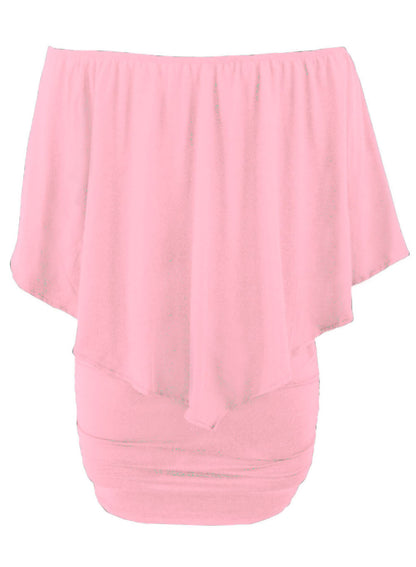 Multiple Dressing Layered  Mini Poncho Dress | Pink