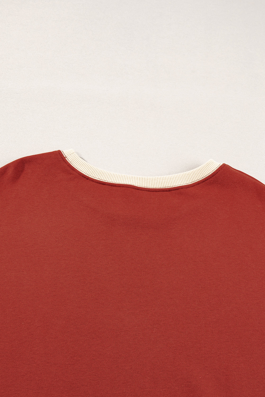 Colour Block Patch Drop Shoulder Oversized Sweatshirt | Red Clay