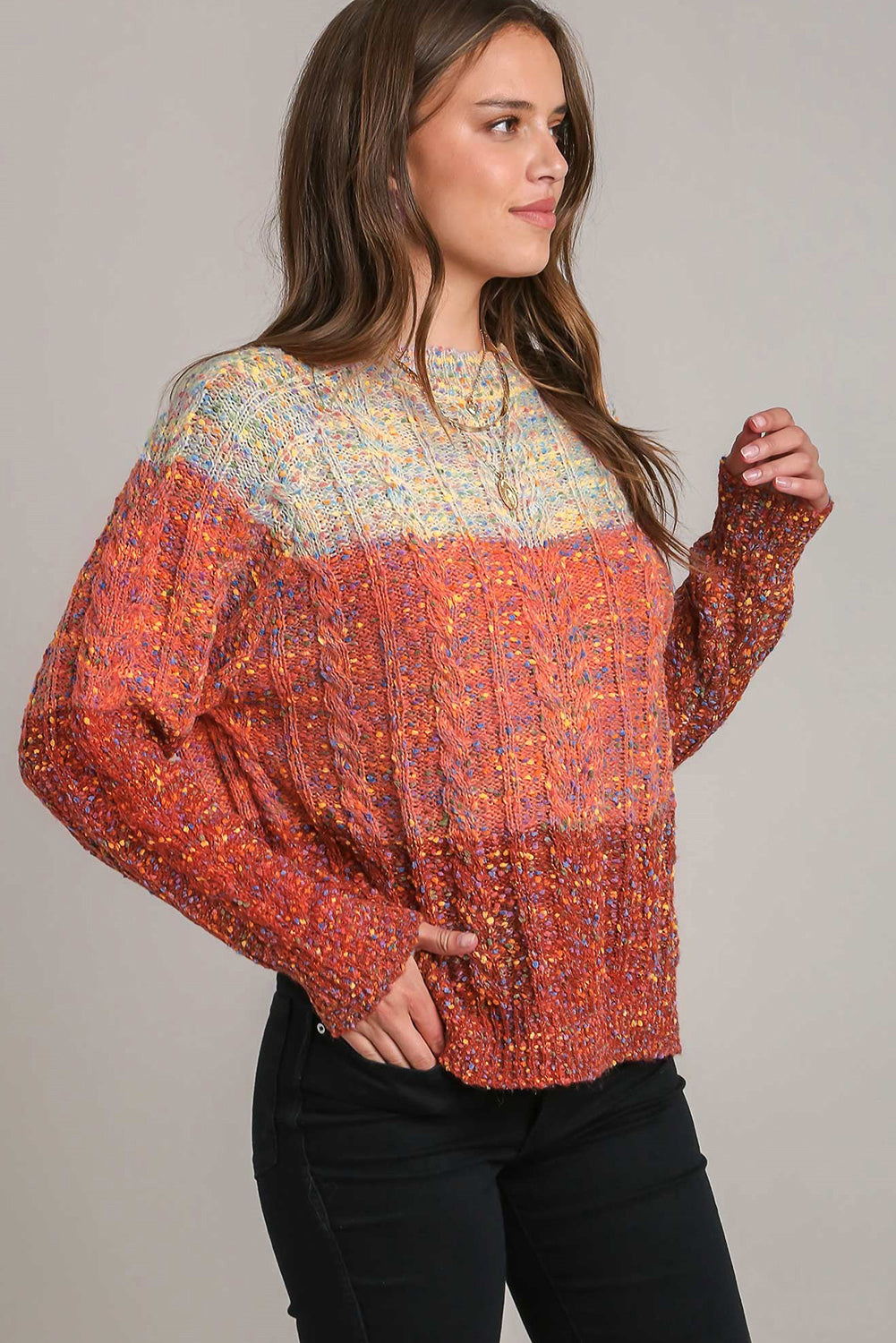 Colourful Confetti Wool Ball Knitted Sweater | Multicolour