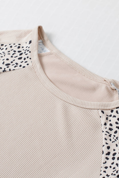 Leopard Print Pullover Top | Khaki