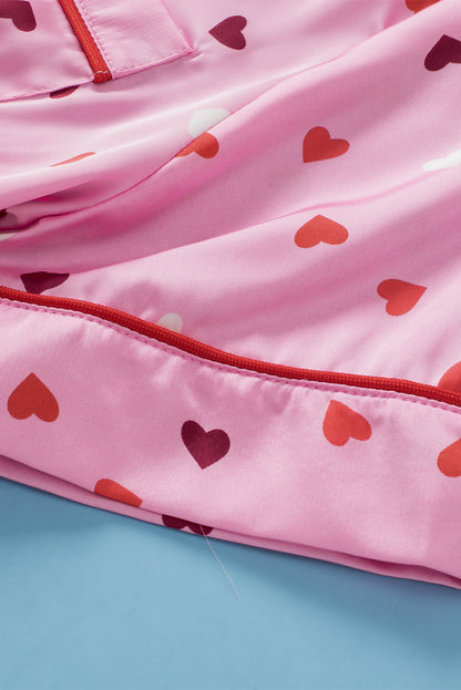 Valentine Heart Shape Print Plus Size Sleepwear | Pink