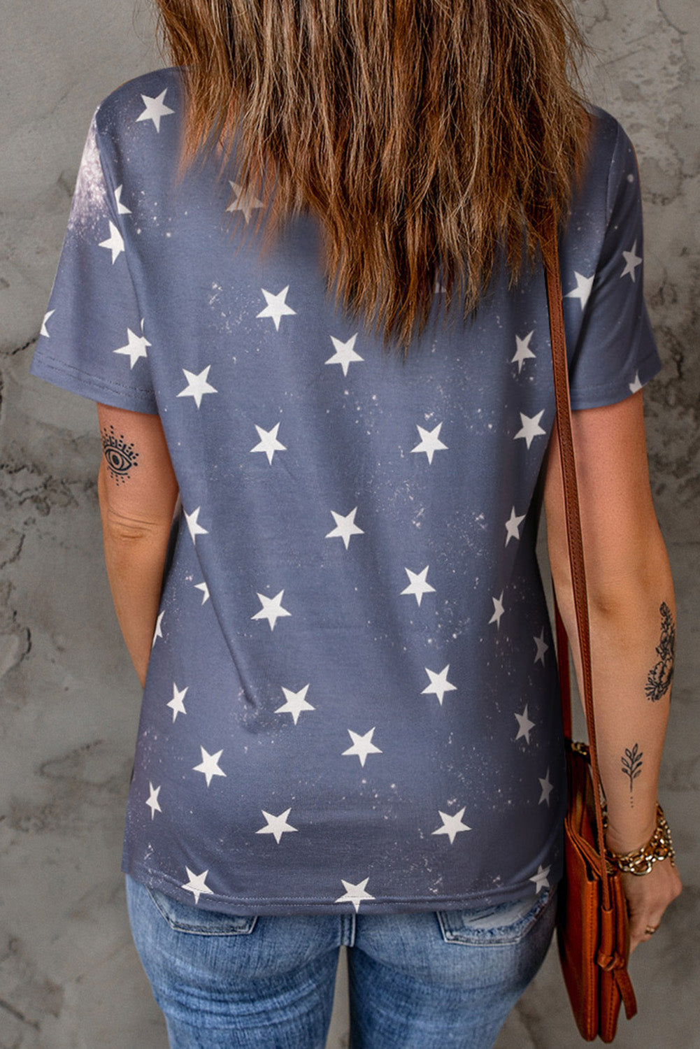 God Bless The Usa Bleached Stars T Shirt | Blue