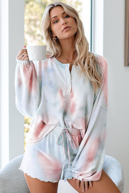 Tie Dye Knit Lounge Set | Orange