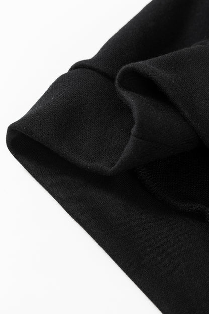 Bowknot Dewback Round Neck Sweatshirt | Black