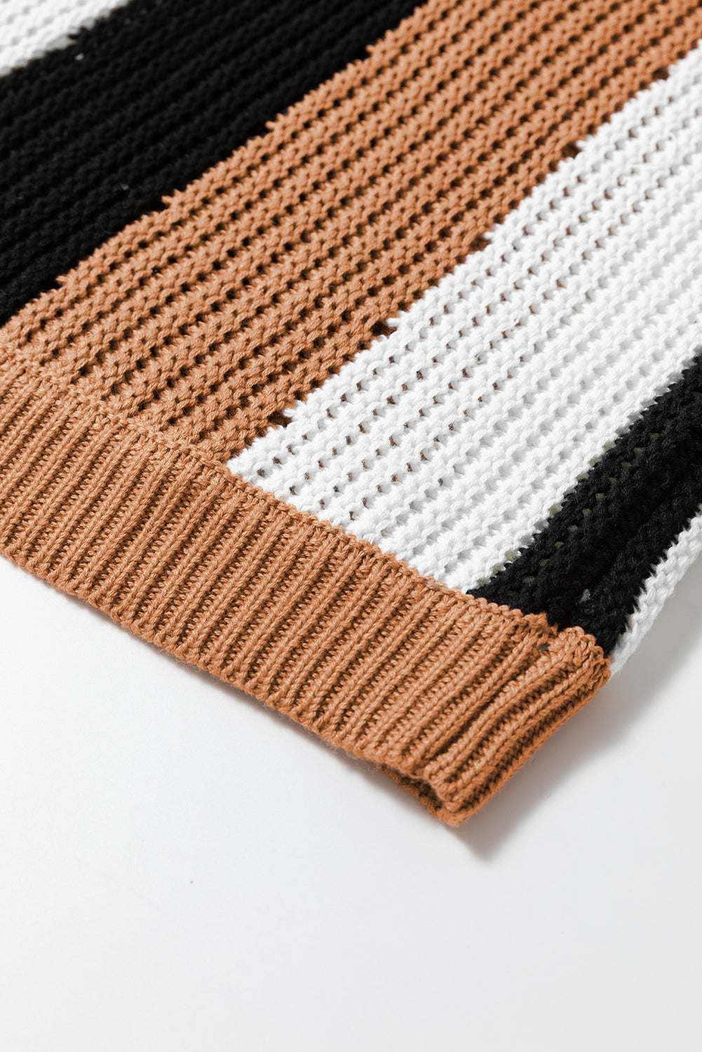 Colour Block Sleeveless Knitted Sweater Vest | Khaki Stripe