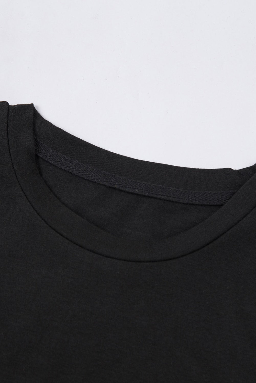 Solid Colour Crew Neck Tee | Black