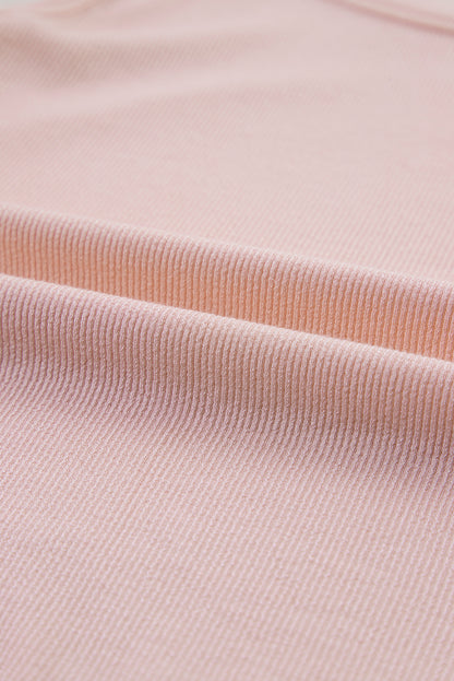 Plain Ruched Side Slim Tank Top | Apricot Pink