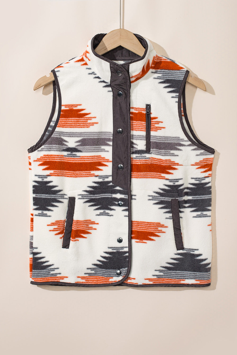 Fuzzy Aztec Western Fashion Vest Jacket | Multicolour