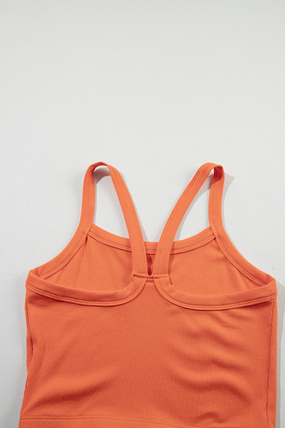 Athletic Ribbed Cropped Cami Top | Grapefruit Orange