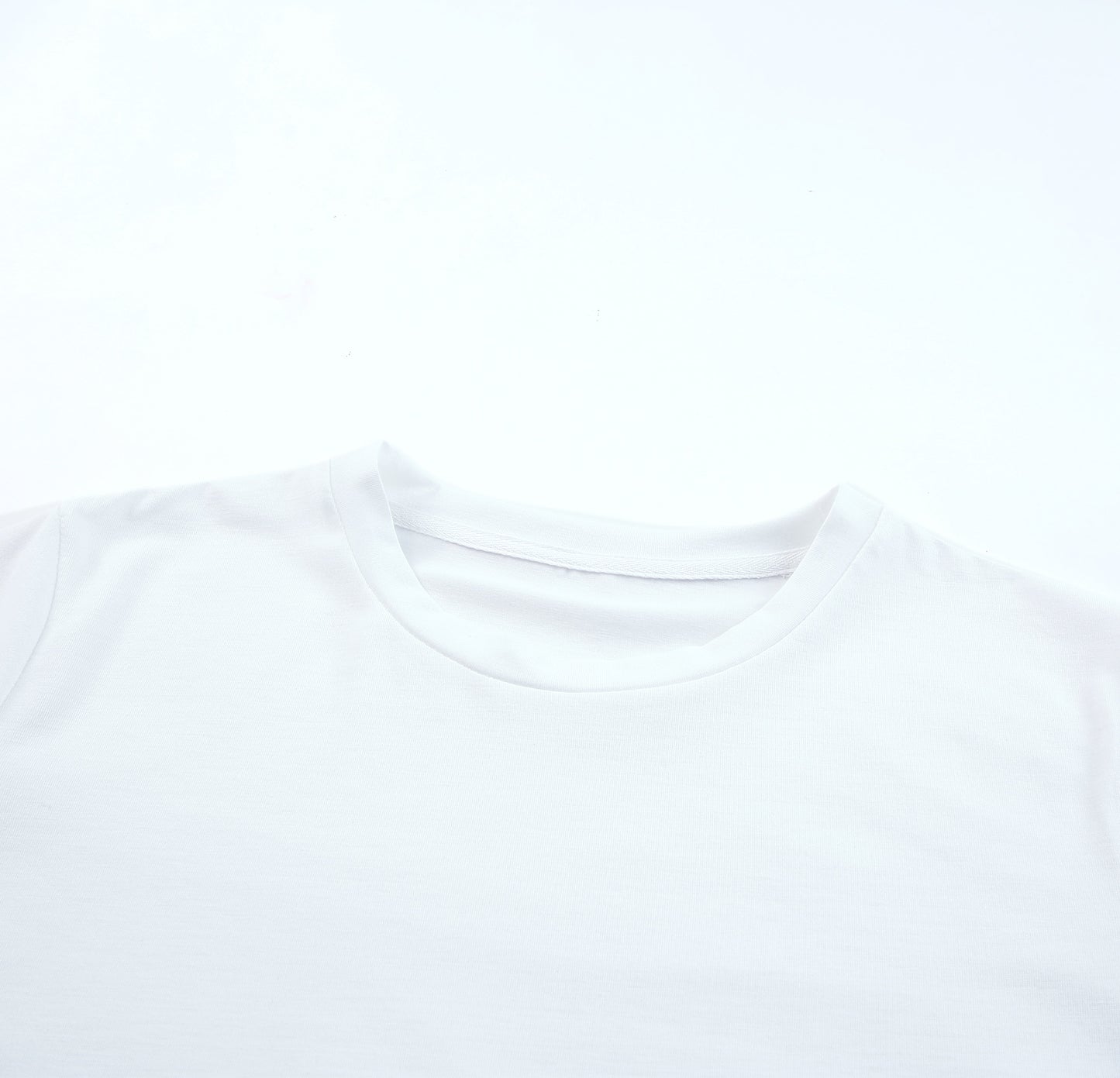 Solid Colour Crew Neck Tee | White