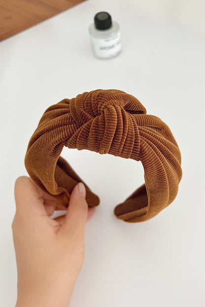 Knotted Ribbed Wide Headband | Chestnut