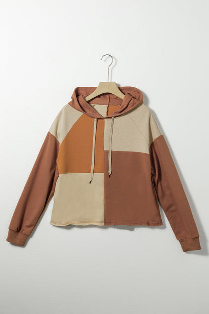 Colourblock Raglan Sleeve Pullover Hoodie | Multicolour