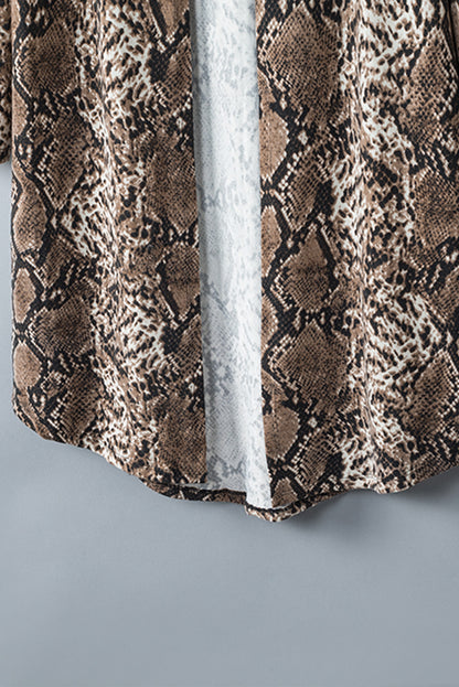 Snake Print Long Cardigan | Multicolour