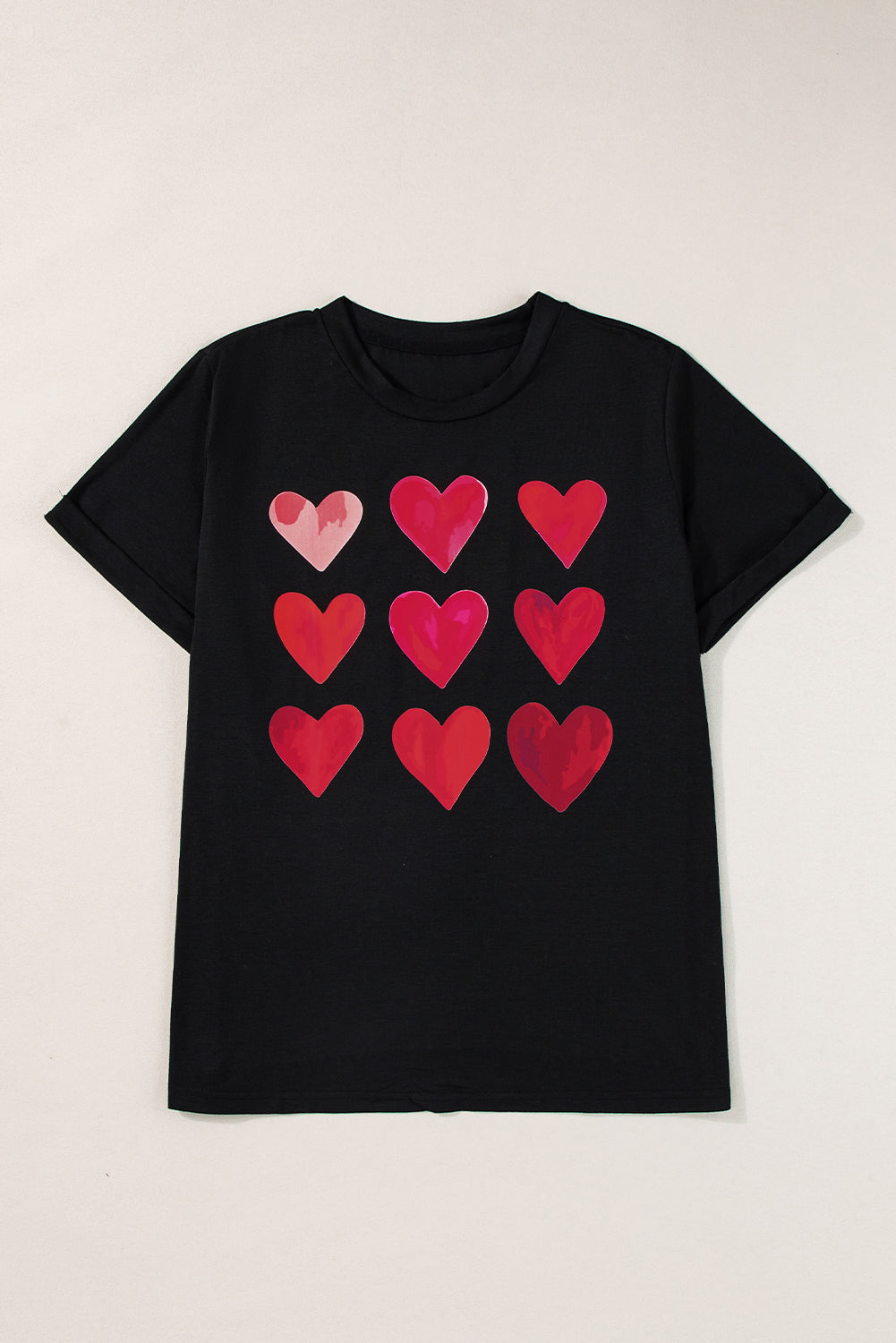 Valentine'S Day Heart Graphic Tee | Black